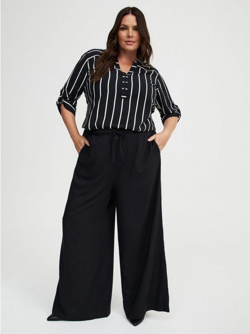 torrid Black Wide-Leg Drawstring Pants
